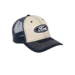 Ford Two-Tone Beige and Navy Trucker Hat